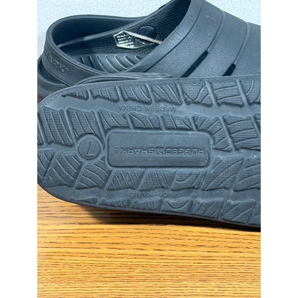 Rugged Shark Mens EVA Clog Shoes Black Slip On Sandals Size 7